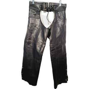Barney's Leather Unisex Leather Biker Chaps Size Small